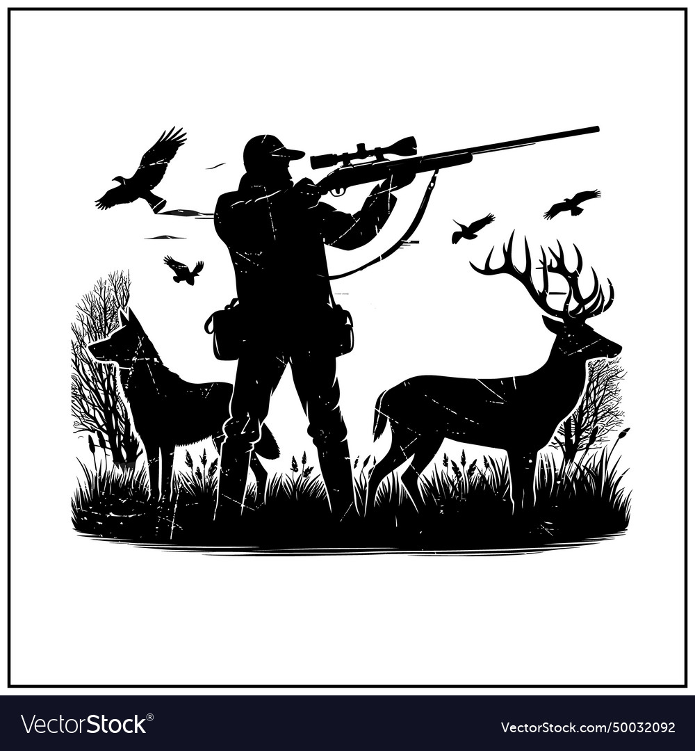 Hunting silhouette svg Royalty Free Vector Image