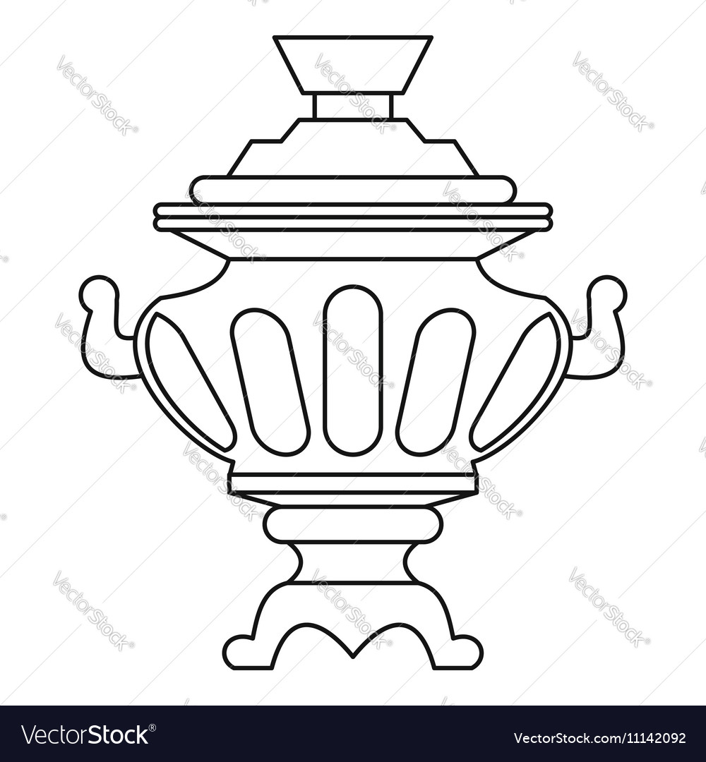Раскраска самовар для детей распечатать Russian samovar icon outline style Royalty Free Vector Image