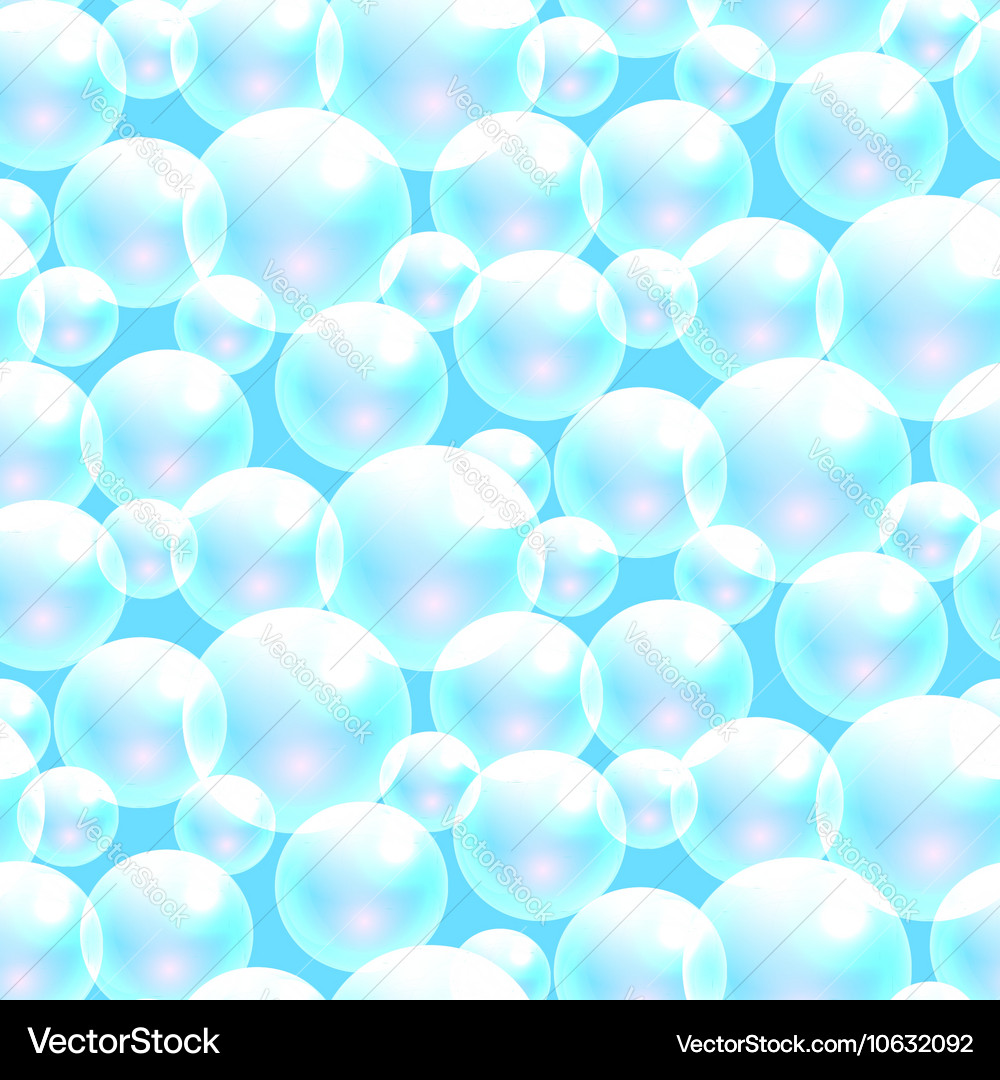 Soap bubbles blue seamless pattern Royalty Free Vector Image