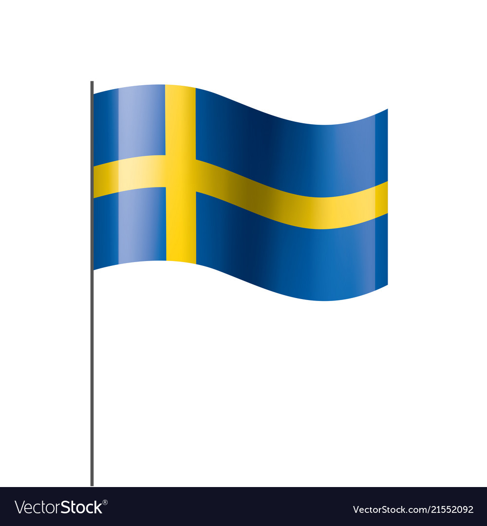 Sweden flag on a white Royalty Free Vector Image