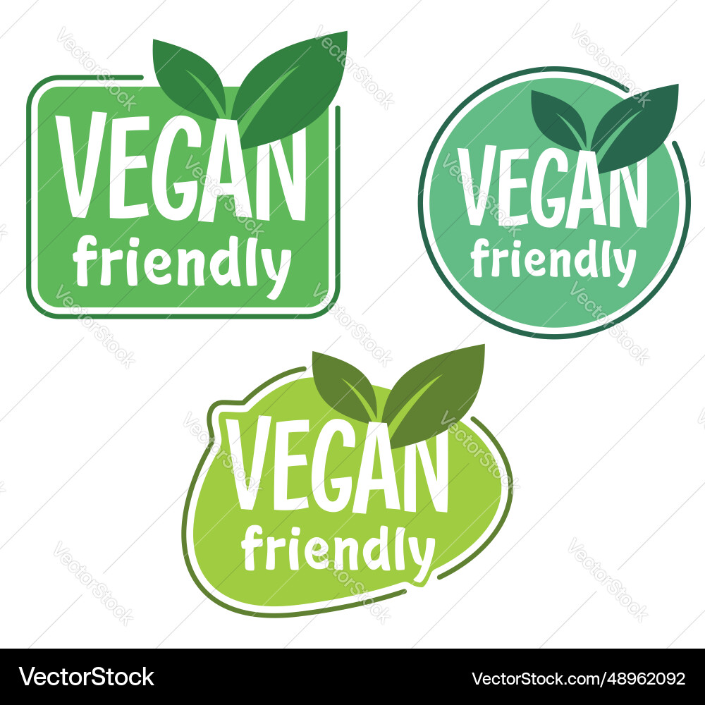 Vegan friendly food labeling for vegetarians Vector Image