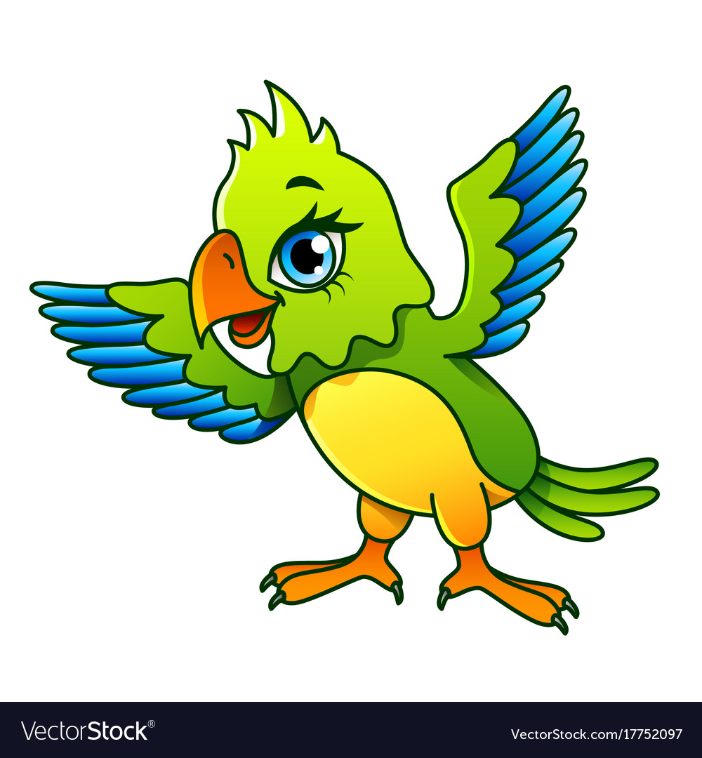 Cartoon parrot isolated Royalty Free Vector Image