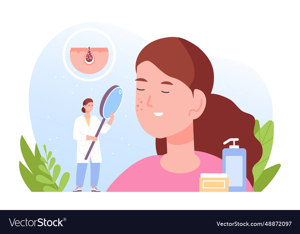 Dermatologist dermatology consultation skin Vector Image