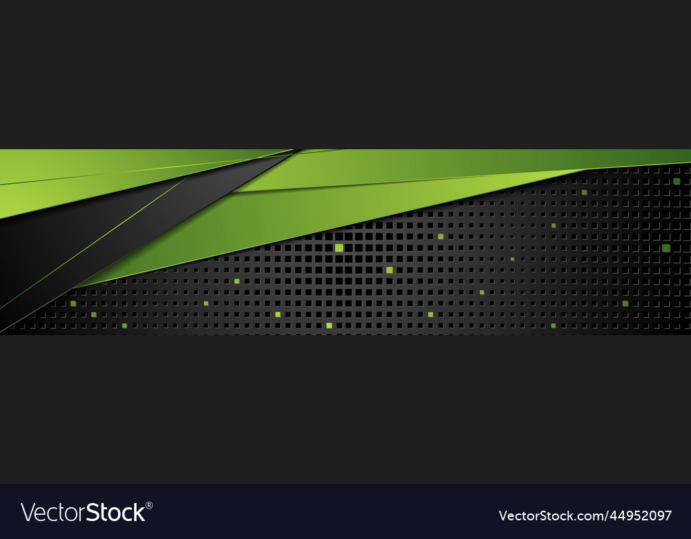 Green and black abstract corporate banner design Vector Image