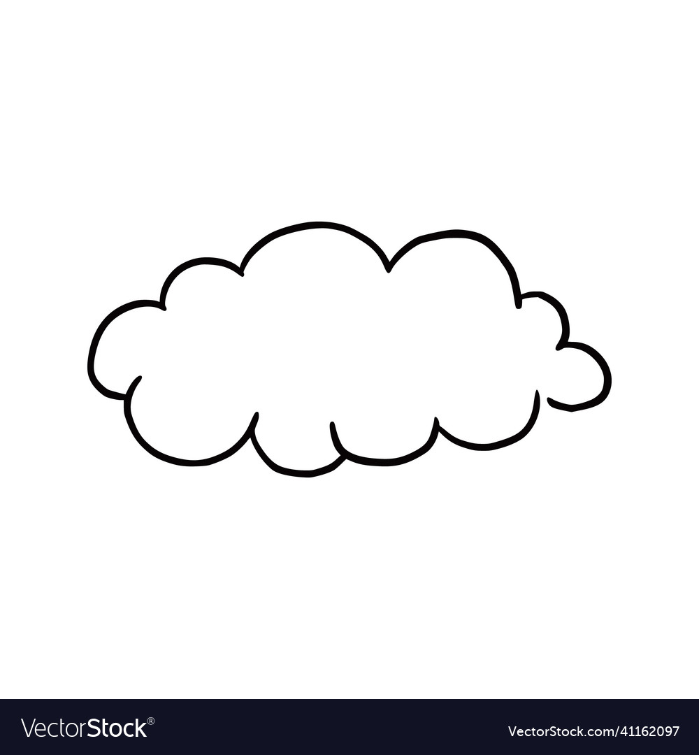 Hand drawn cloud set doodle Royalty Free Vector Image