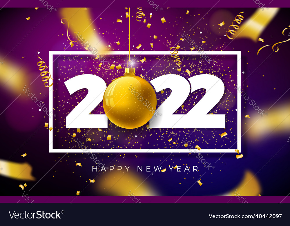 Happy new year 2022 with number Royalty Free Vector Image