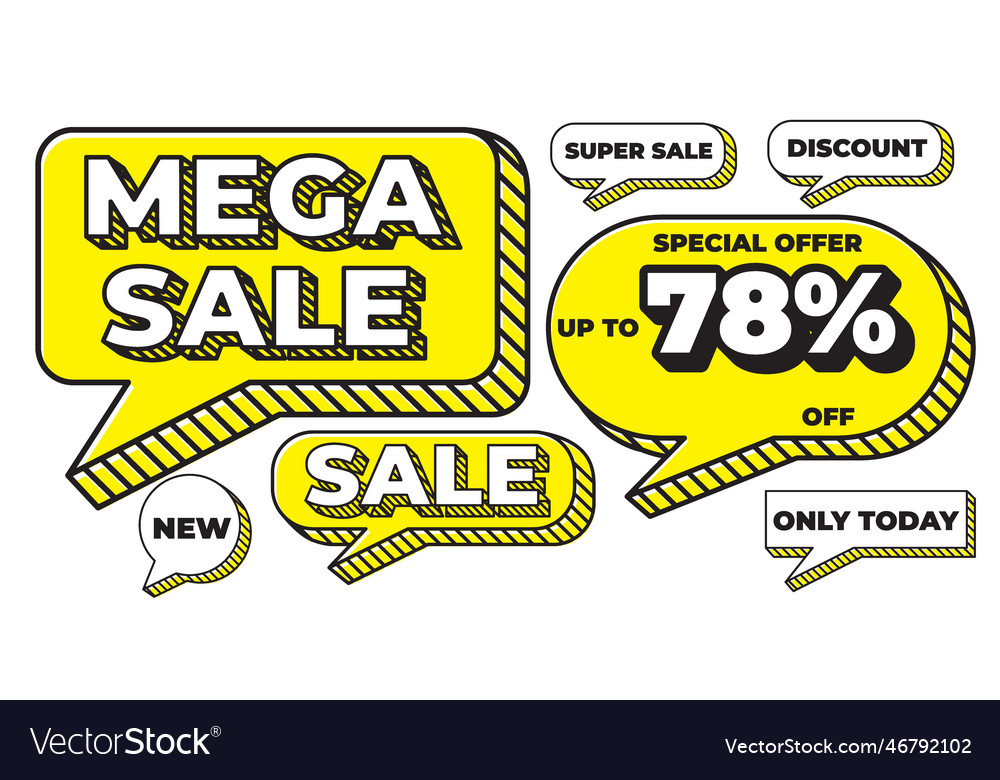 78 big sale discount bubble modern line template Vector Image