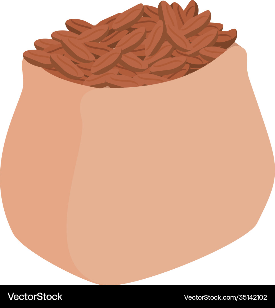 Bag coffee beans on white background Royalty Free Vector