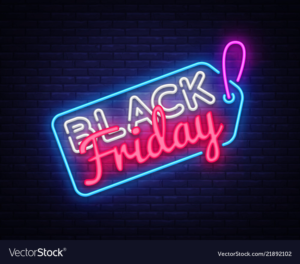 Neon sign, the word Friday Night. Vector illustration. Stock Vector