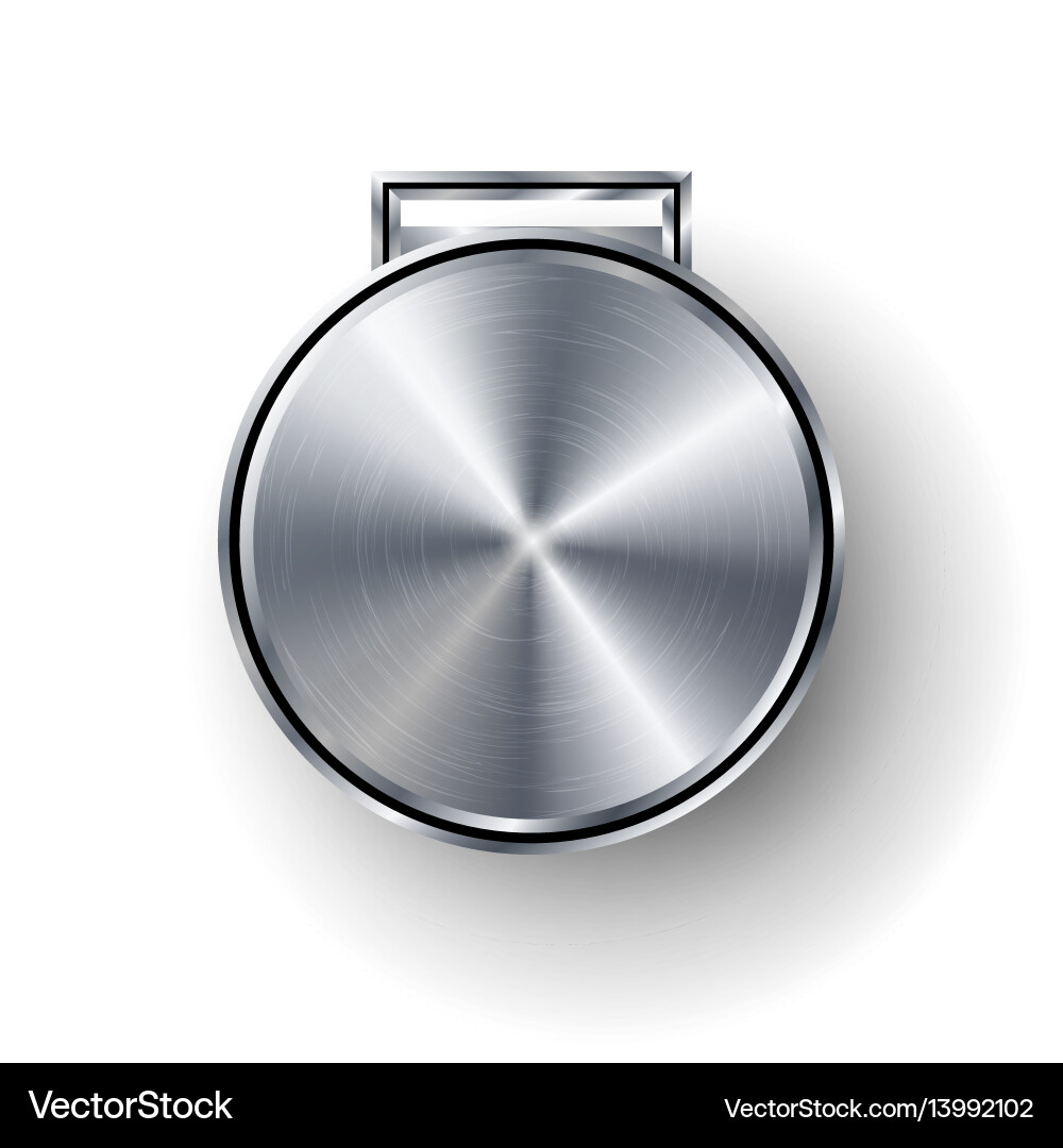 Competition games silver medal template Royalty Free Vector