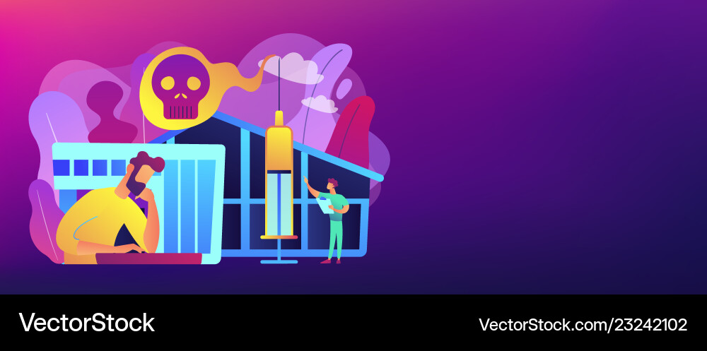 Drug Rehab Center Concept Banner Header Royalty Free Vector