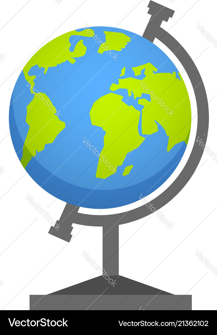 Flat line earth globe icon Royalty Free Vector Image