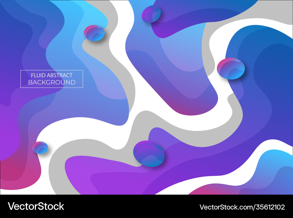 Fluid gradient abstract shape background blue Vector Image