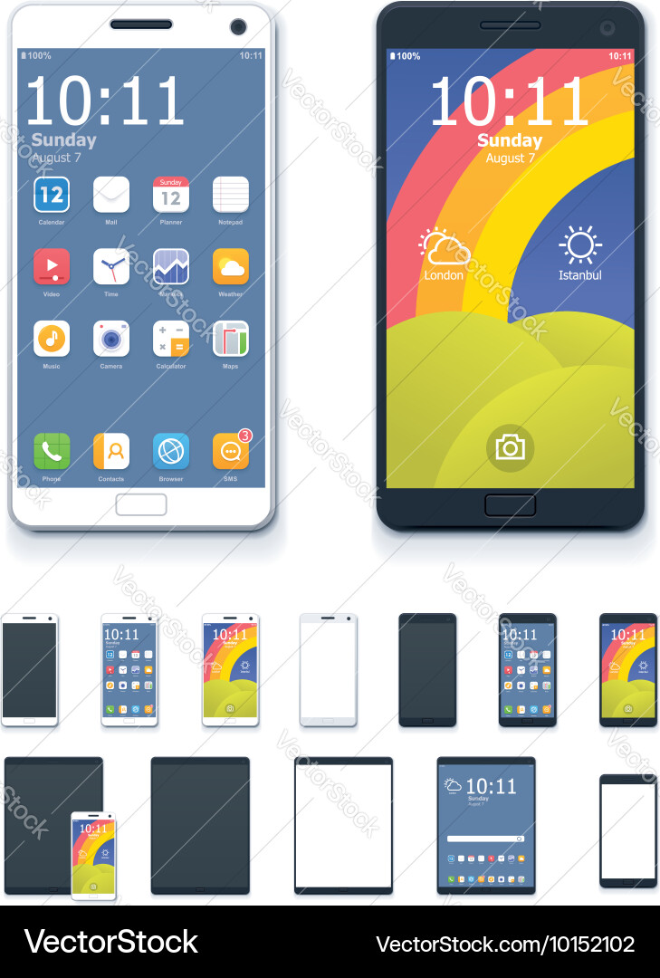 Generic smartphones and tablet computers Vector Image