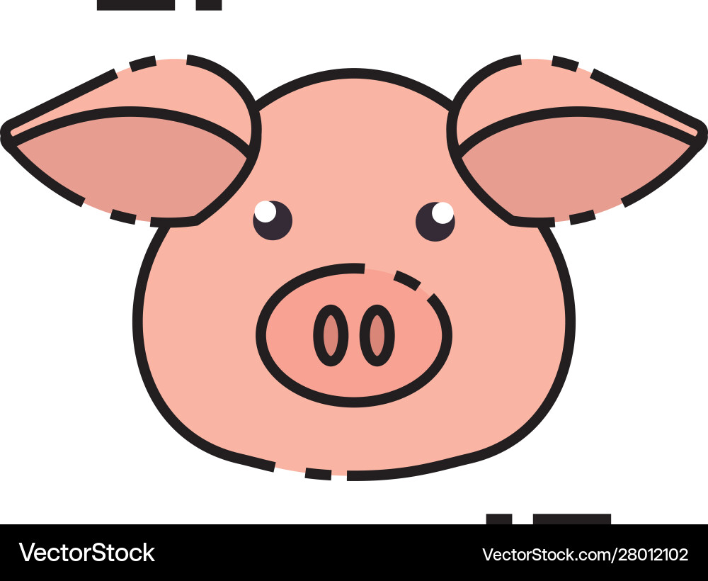 Isolated pig icon fill design Royalty Free Vector Image