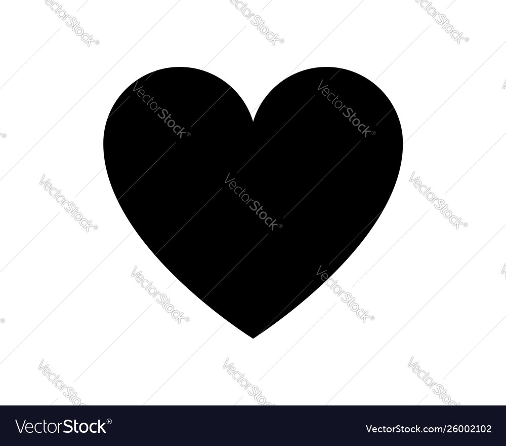 Download Love heart icon black silhouette isolated on Vector Image