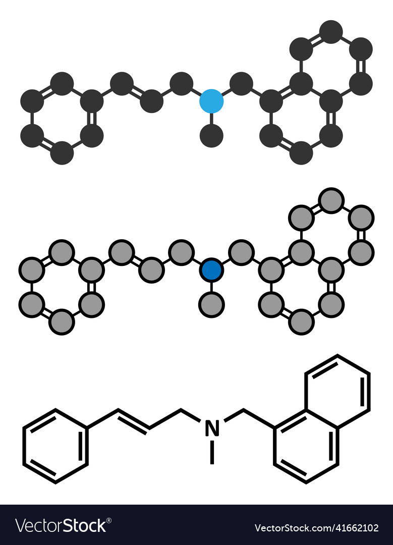 Naftifine antifungal drug molecule Royalty Free Vector Image