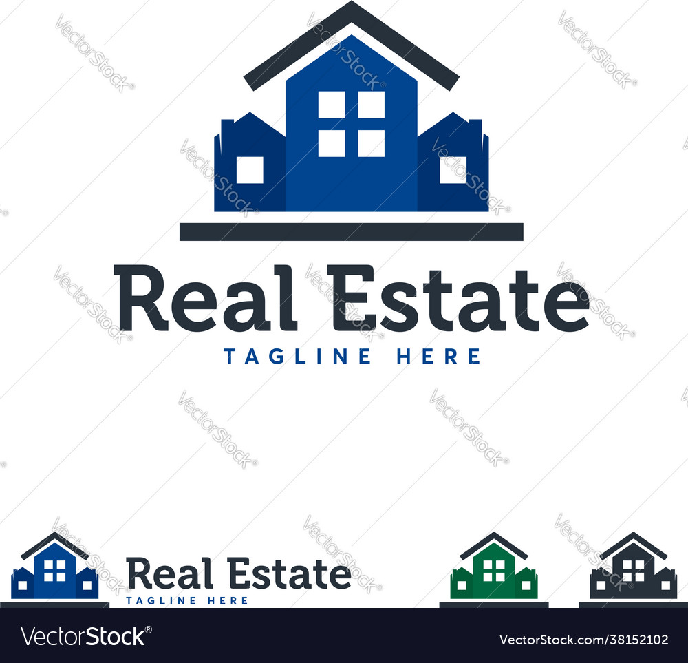 Real estate logo designs concept building house Vector Image