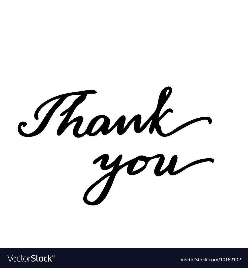 Thank you hand drawn lettering card Royalty Free Vector