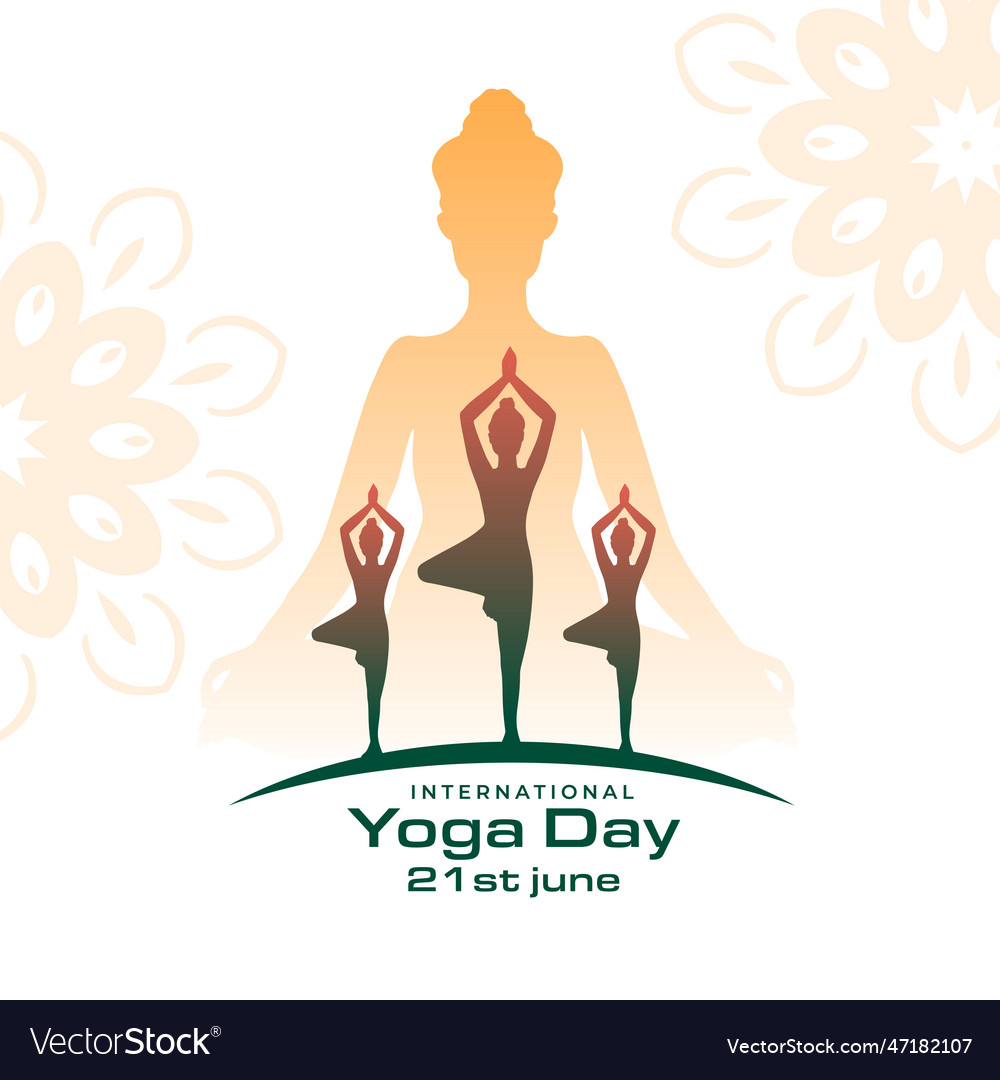 21st june international yoga day background Vector Image