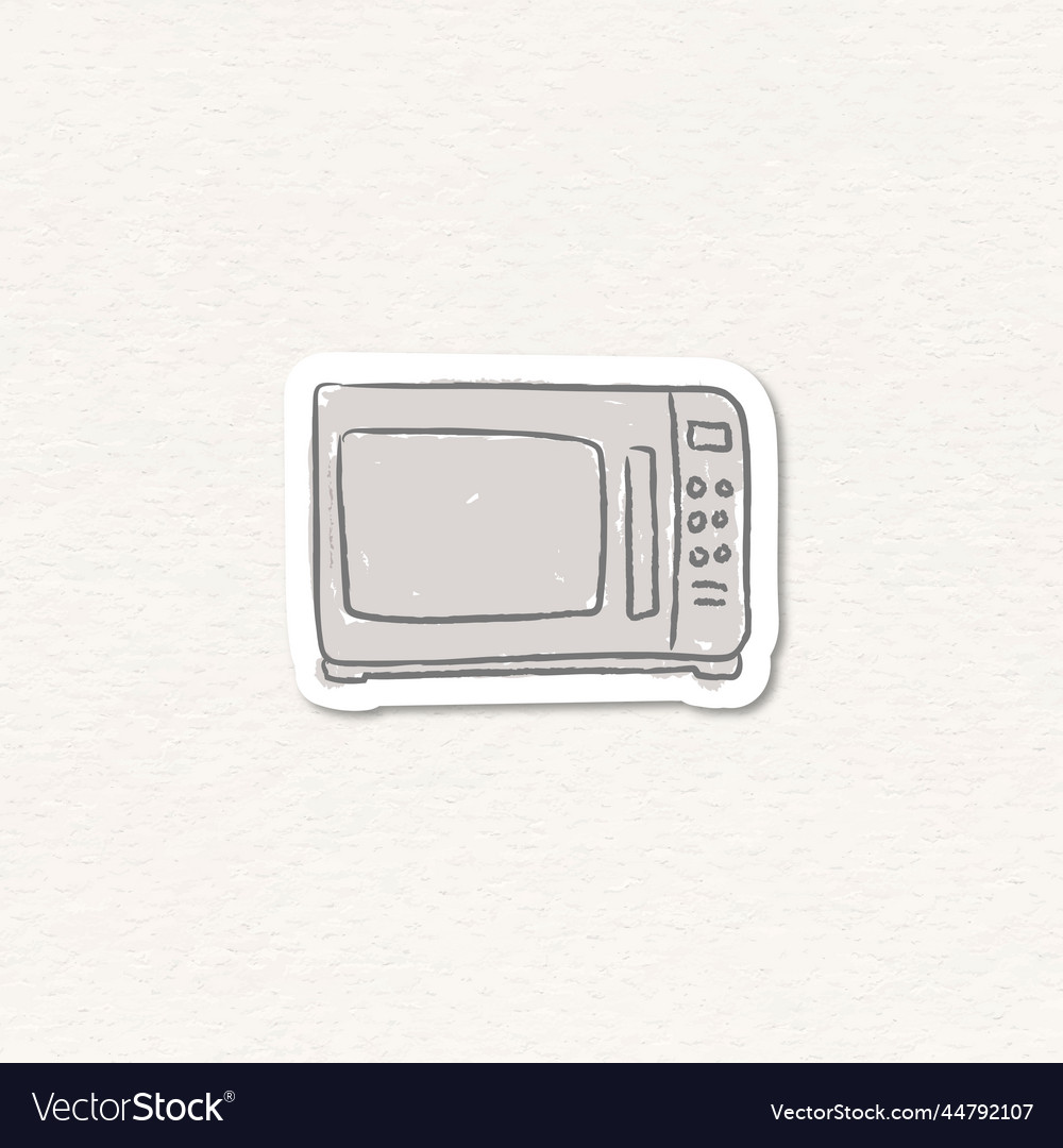 Doodle kitchen microwave sticker Royalty Free Vector Image