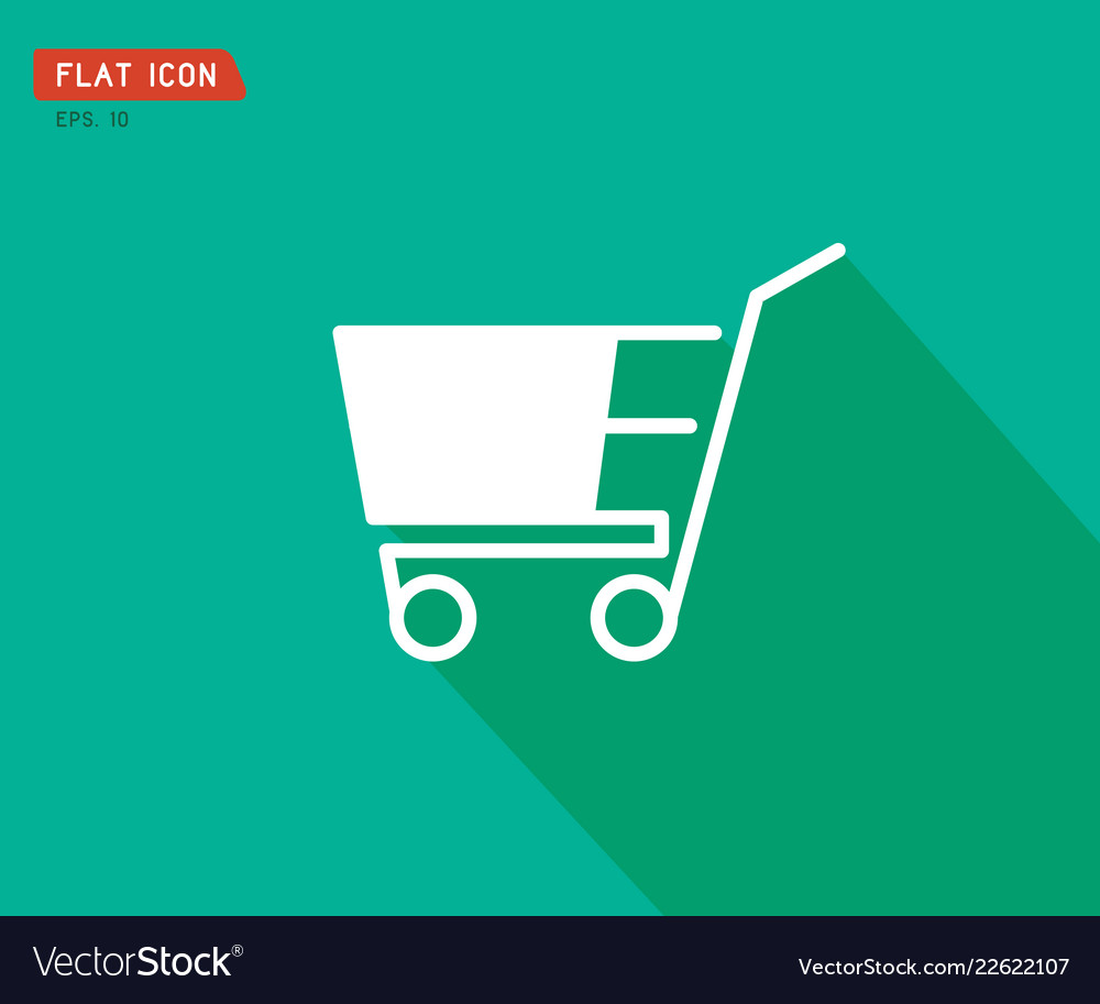 Flat shopping cart icon logo design Royalty Free Vector