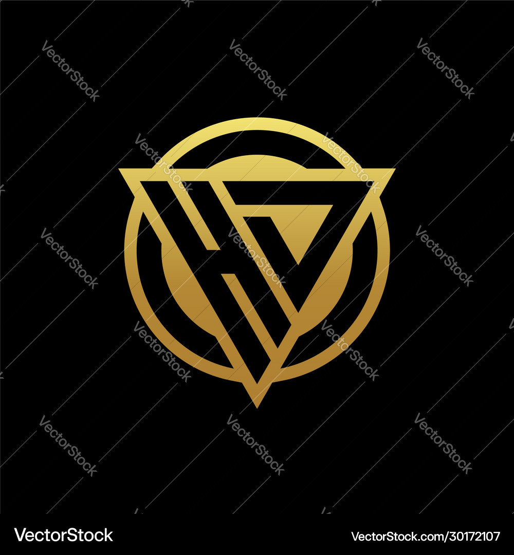 Hd logo monogram with triangle shape and circle Vector Image