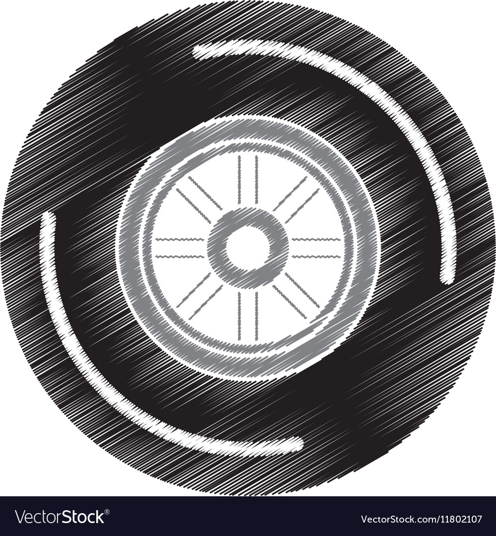 Isolated vehicle wheel design Royalty Free Vector Image