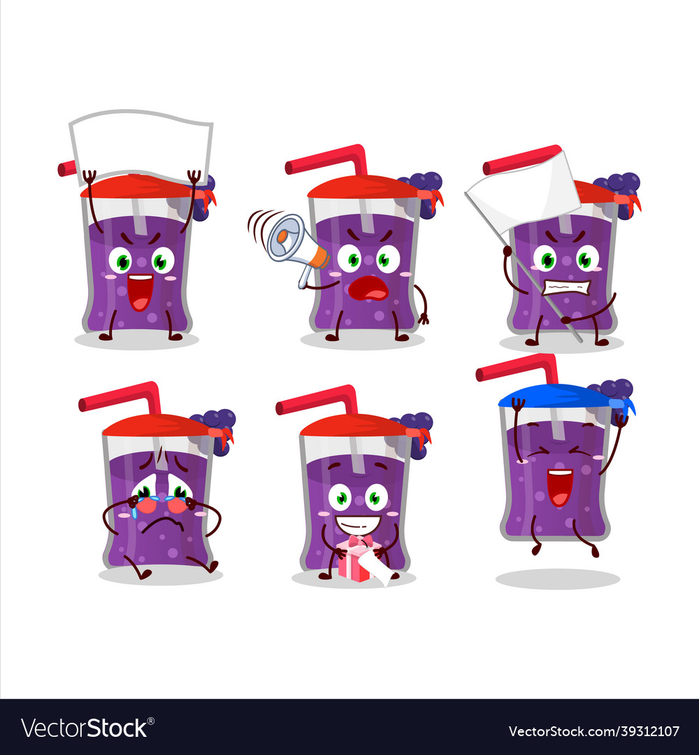 Mascot design style of grapes juice character Vector Image