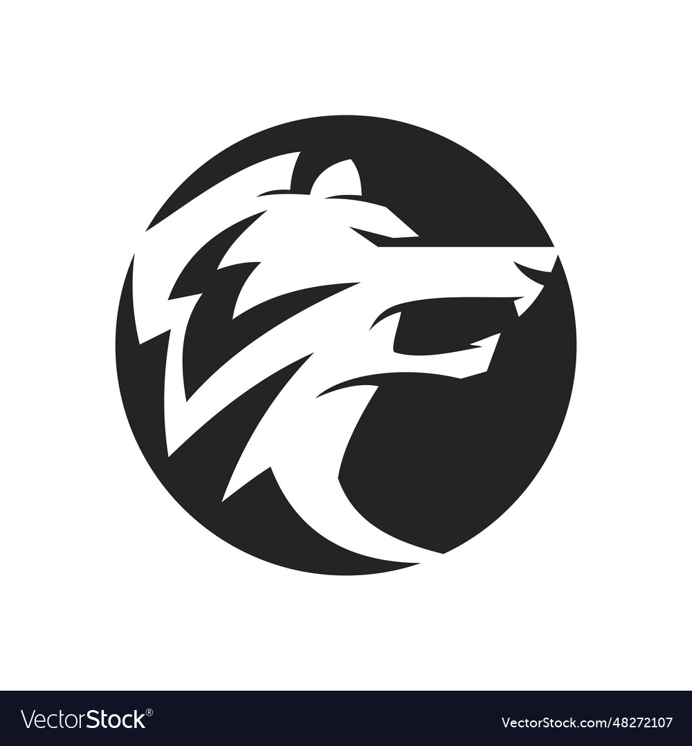 Wolf logo template isolated brand identity icon Vector Image