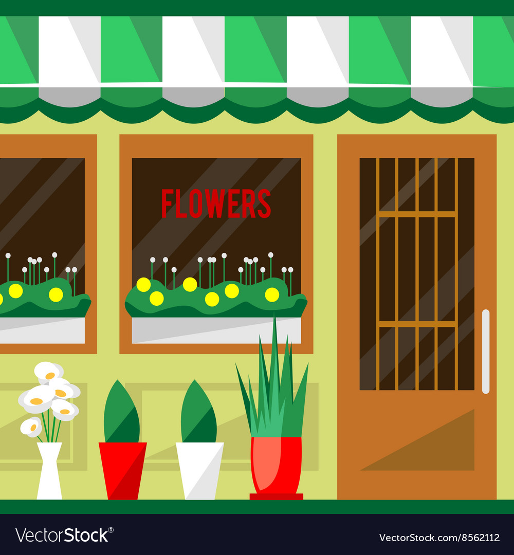 A flowers shop Royalty Free Vector Image - VectorStock