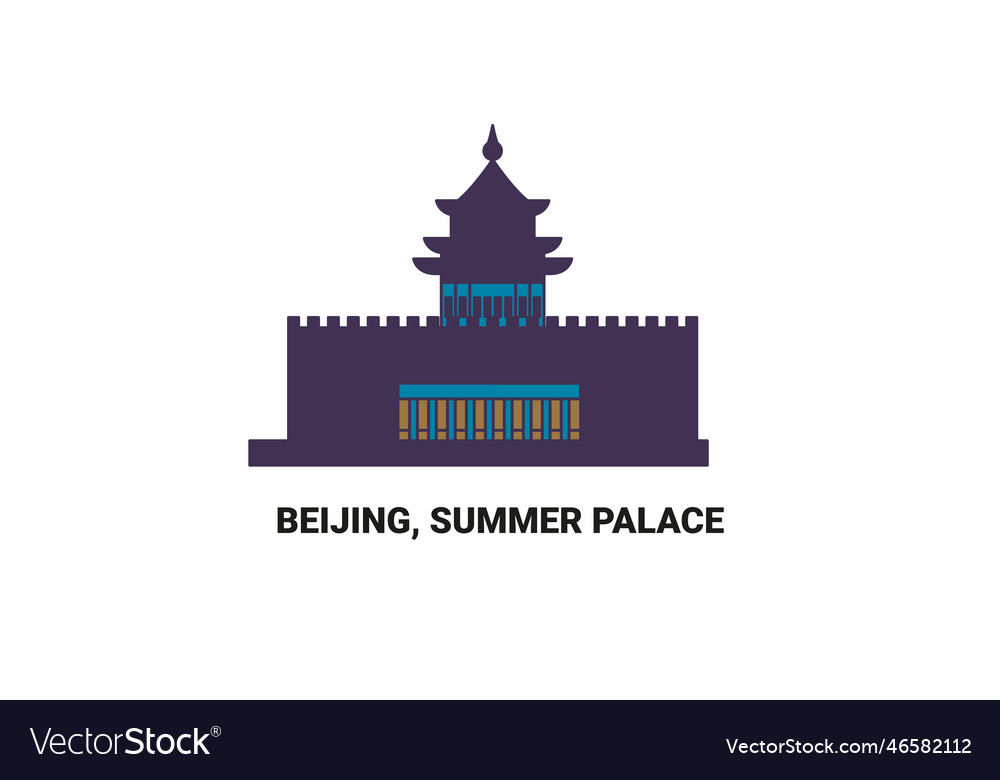 China beijing summer palace travel landmark Vector Image