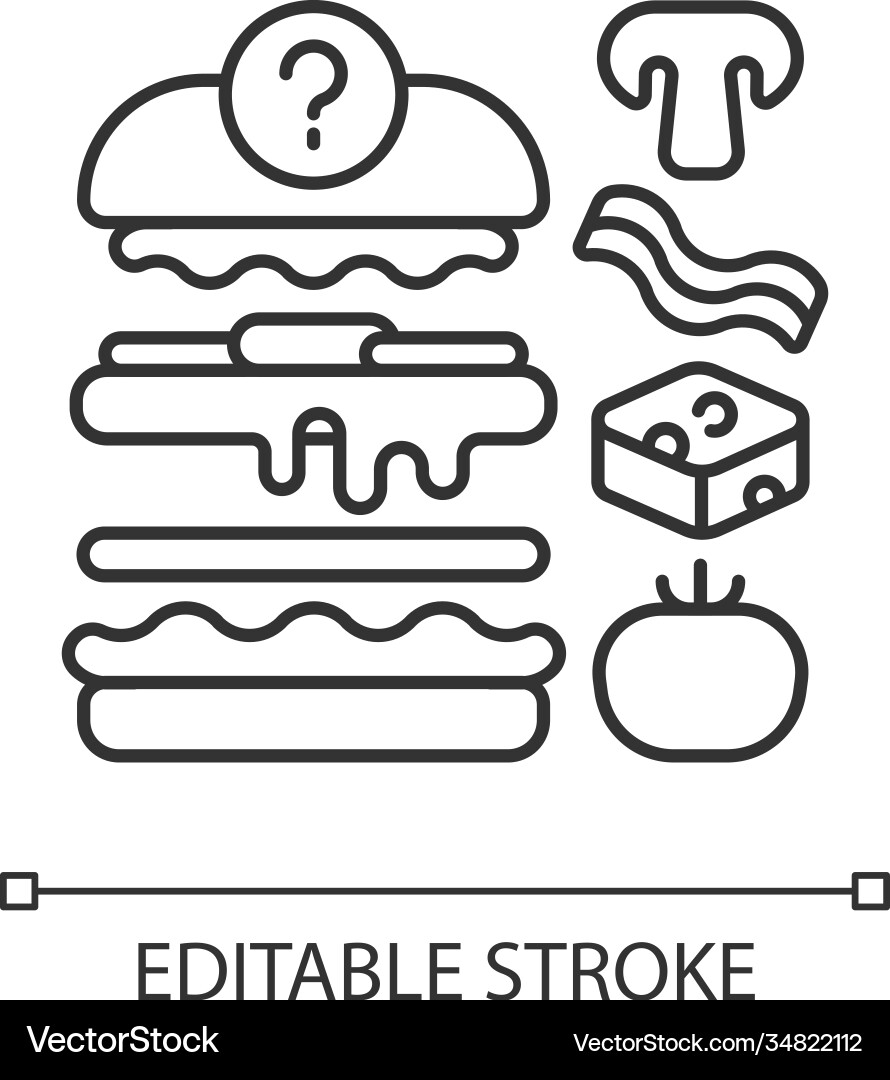 Food constructor linear icon Royalty Free Vector Image