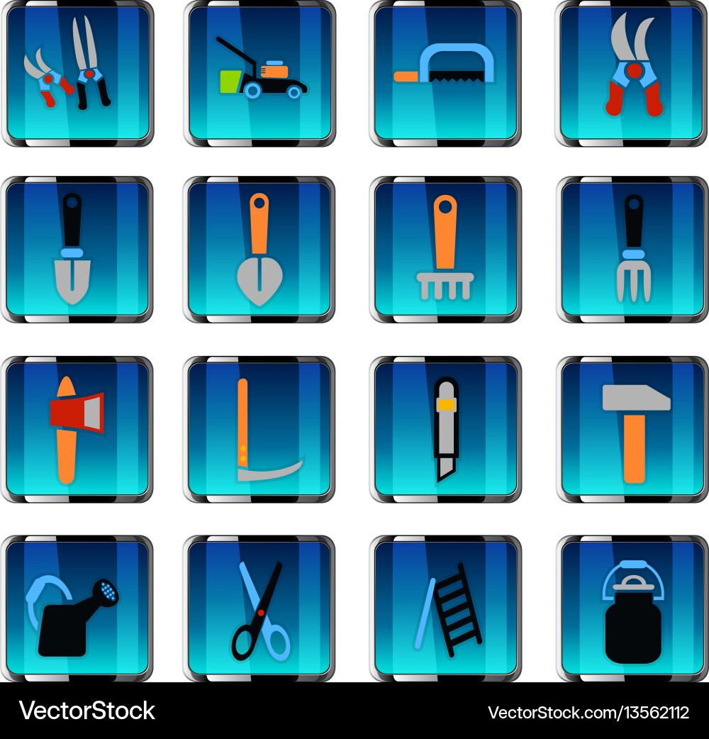 Garden tools icon set Royalty Free Vector Image