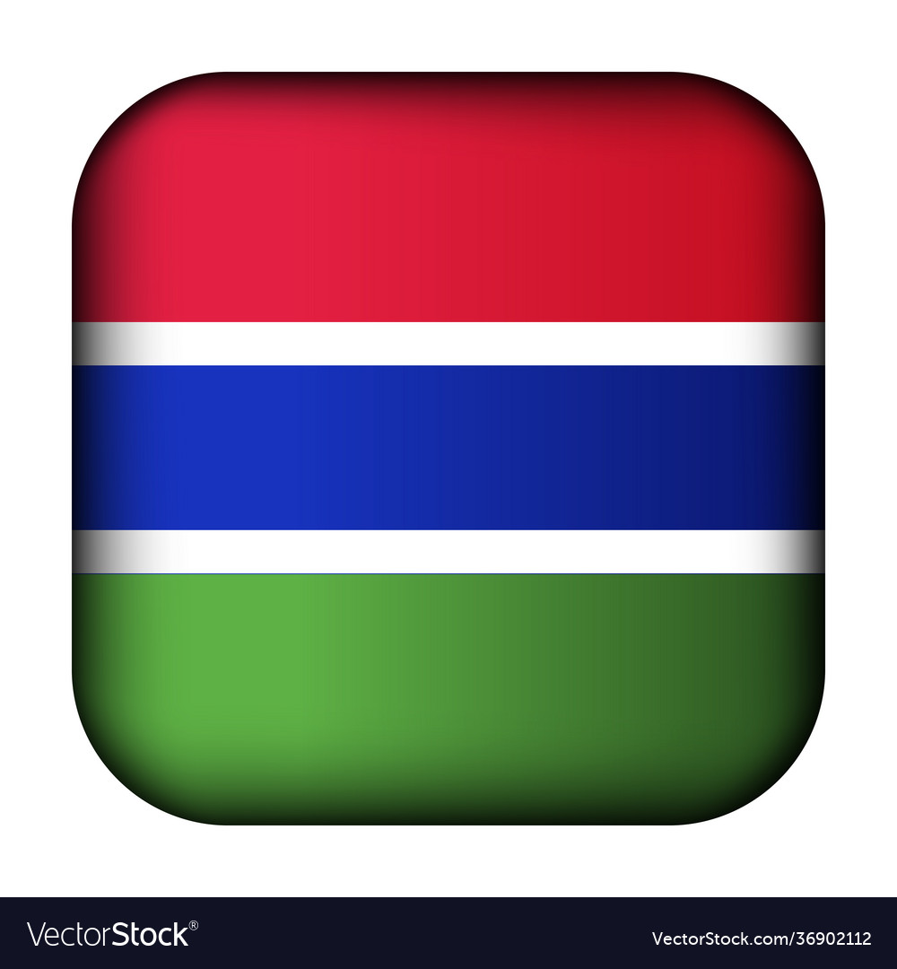 Glass light ball with flag gambia squared Vector Image