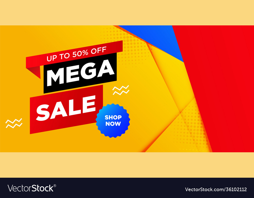 Mega sale banner template design big special Vector Image