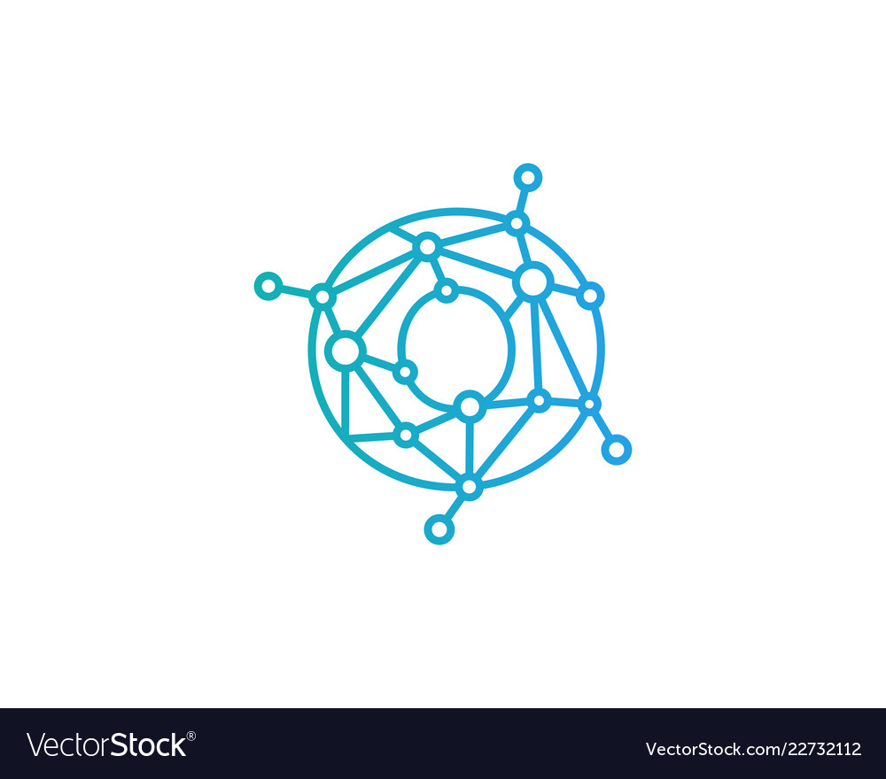 O letter connect dot network logo icon design Vector Image