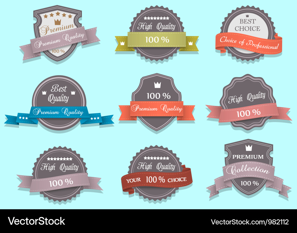 Premium quality labels Royalty Free Vector Image