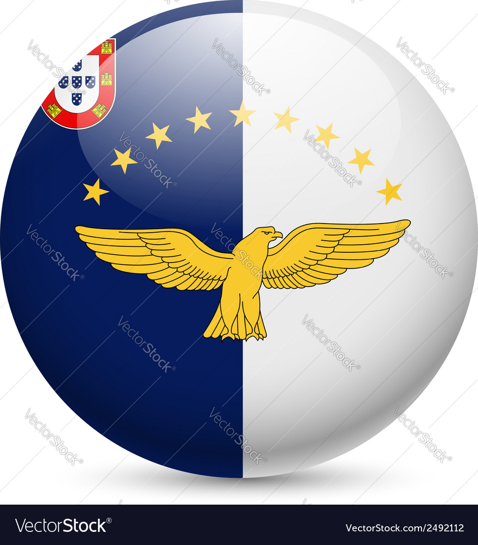 Round glossy icon azores Royalty Free Vector Image