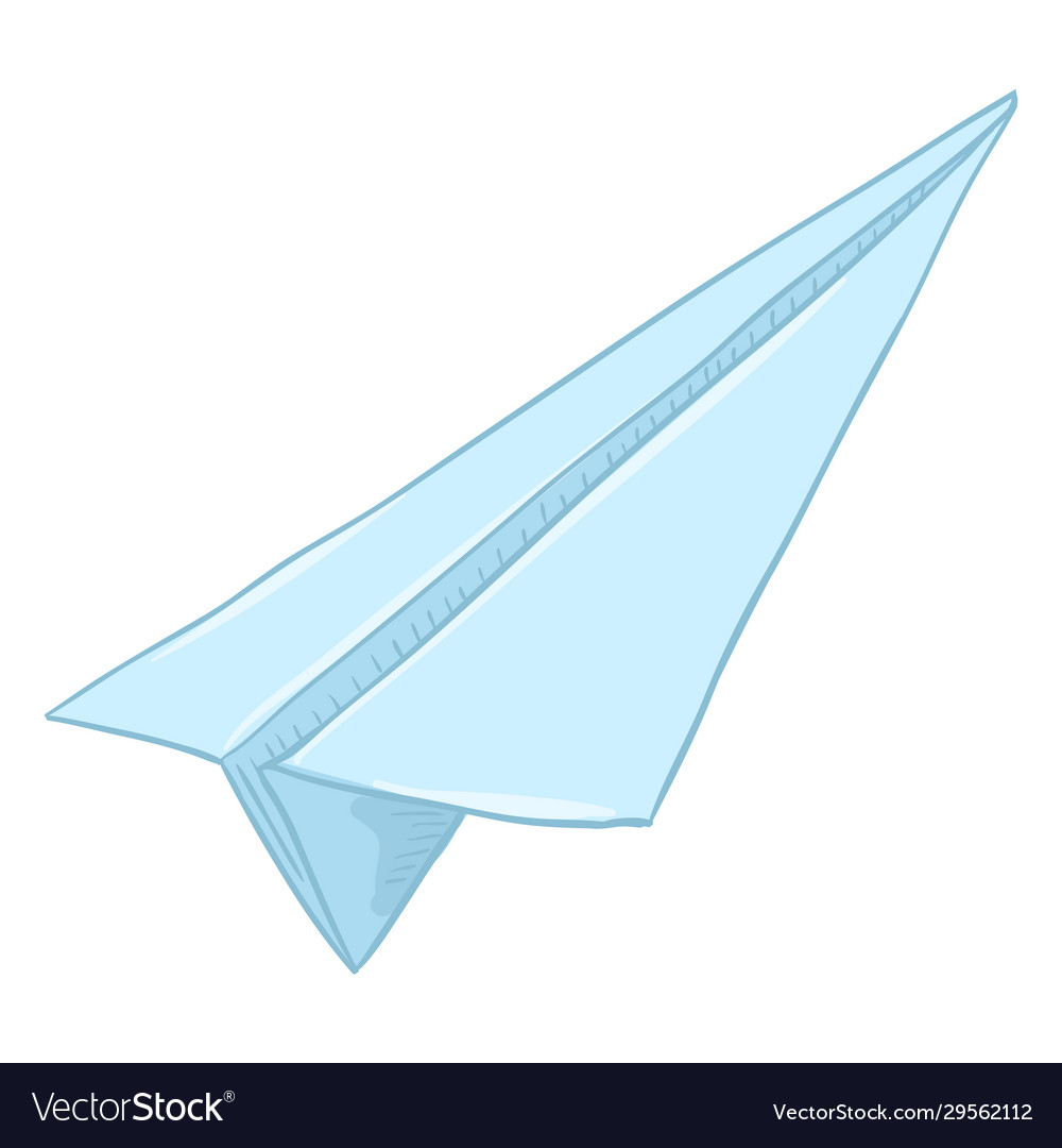 Single cartoon origami paper plane Royalty Free Vector Image