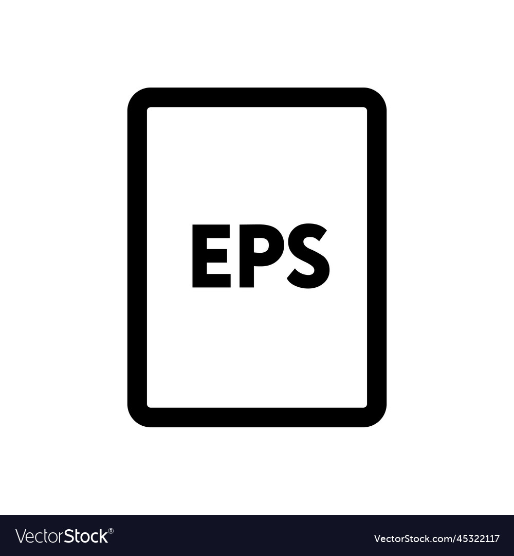 Eps file icon line isolated on white background Vector Image