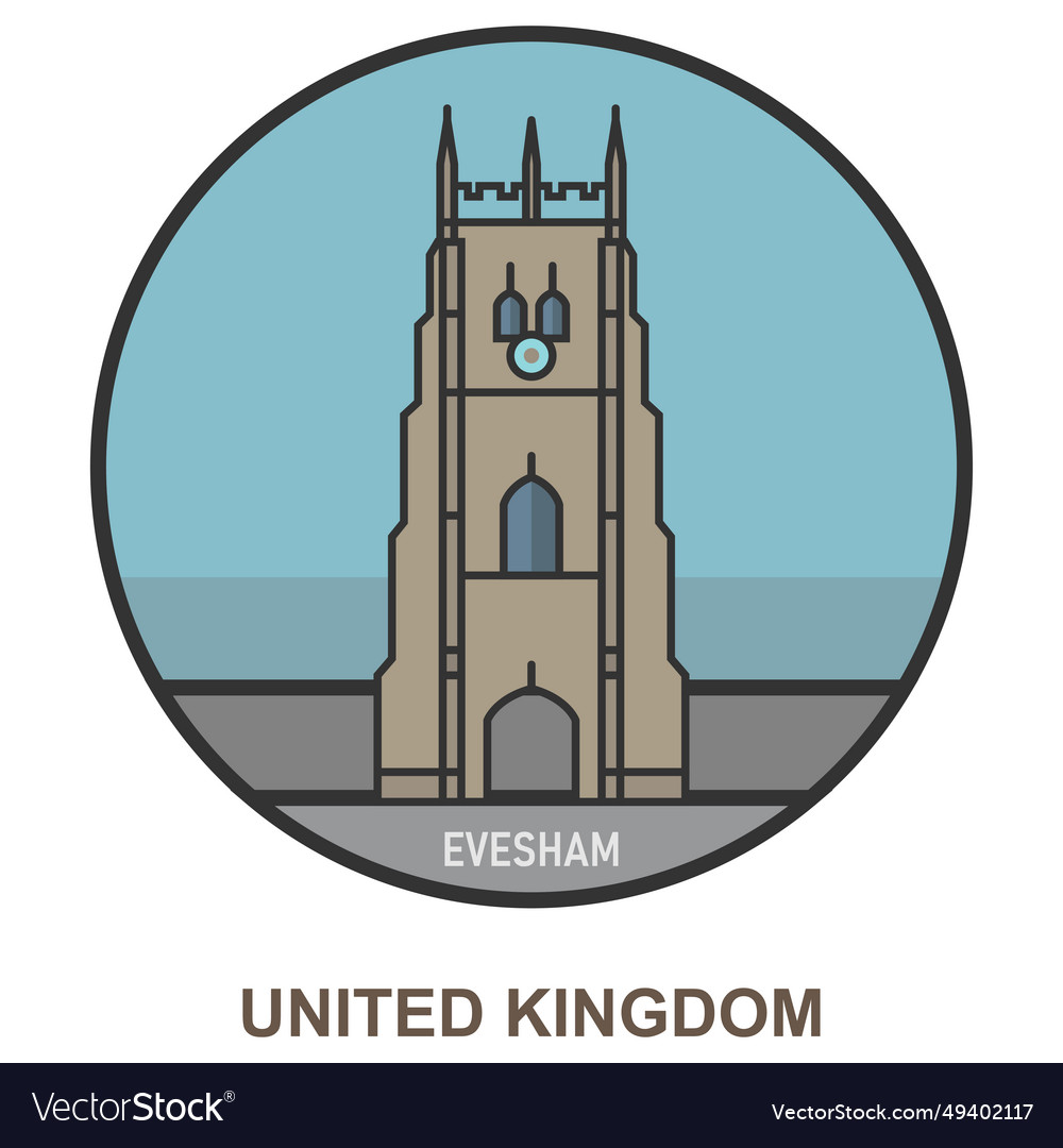 Evesham cities and towns in united kingdom Vector Image