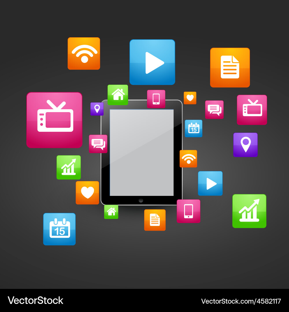 Smart Tablet Vector Smart tablet Royalty Free Vector Image - VectorStock