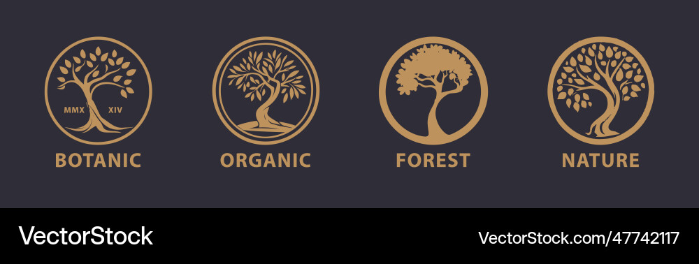 Tree icon logo design premium Royalty Free Vector Image