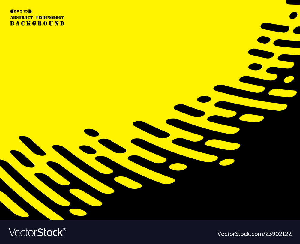 Abstract Stripe Line Of Black On Yellow Background