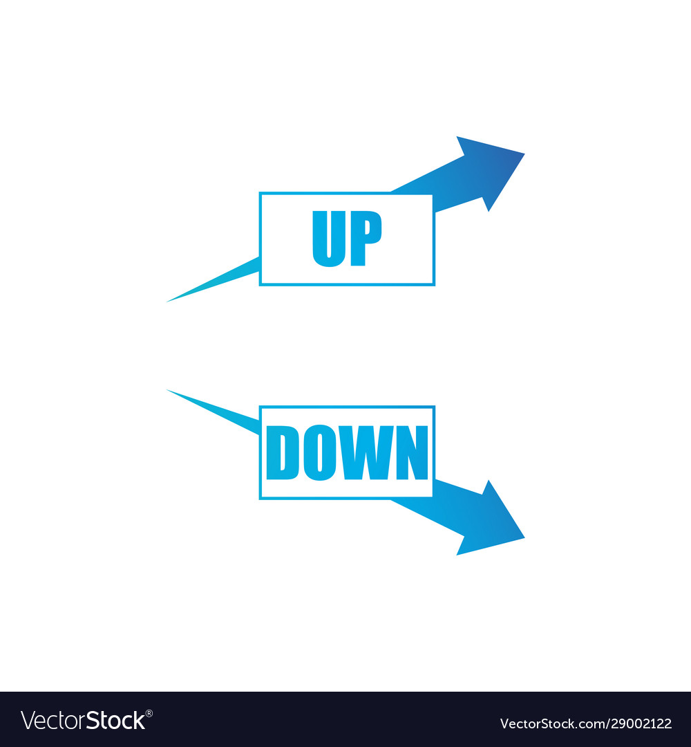 Increasing and decreasing arrow setblue arrows Vector Image