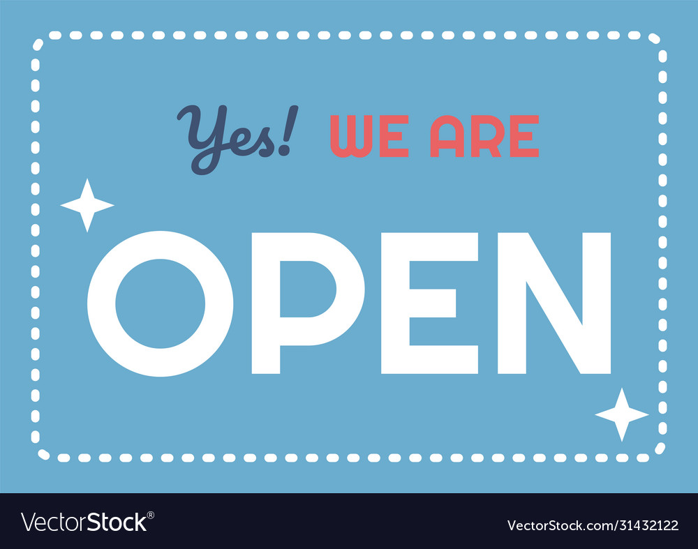 Signs open with we are massage Royalty Free Vector Image