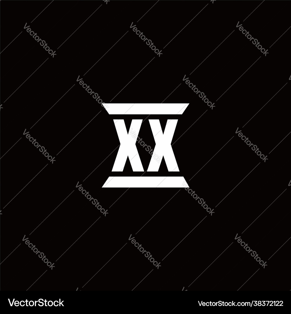 Xx logo monogram with pillar shape designs Vector Image