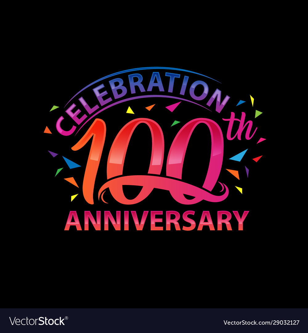 100 years anniversary template design Royalty Free Vector