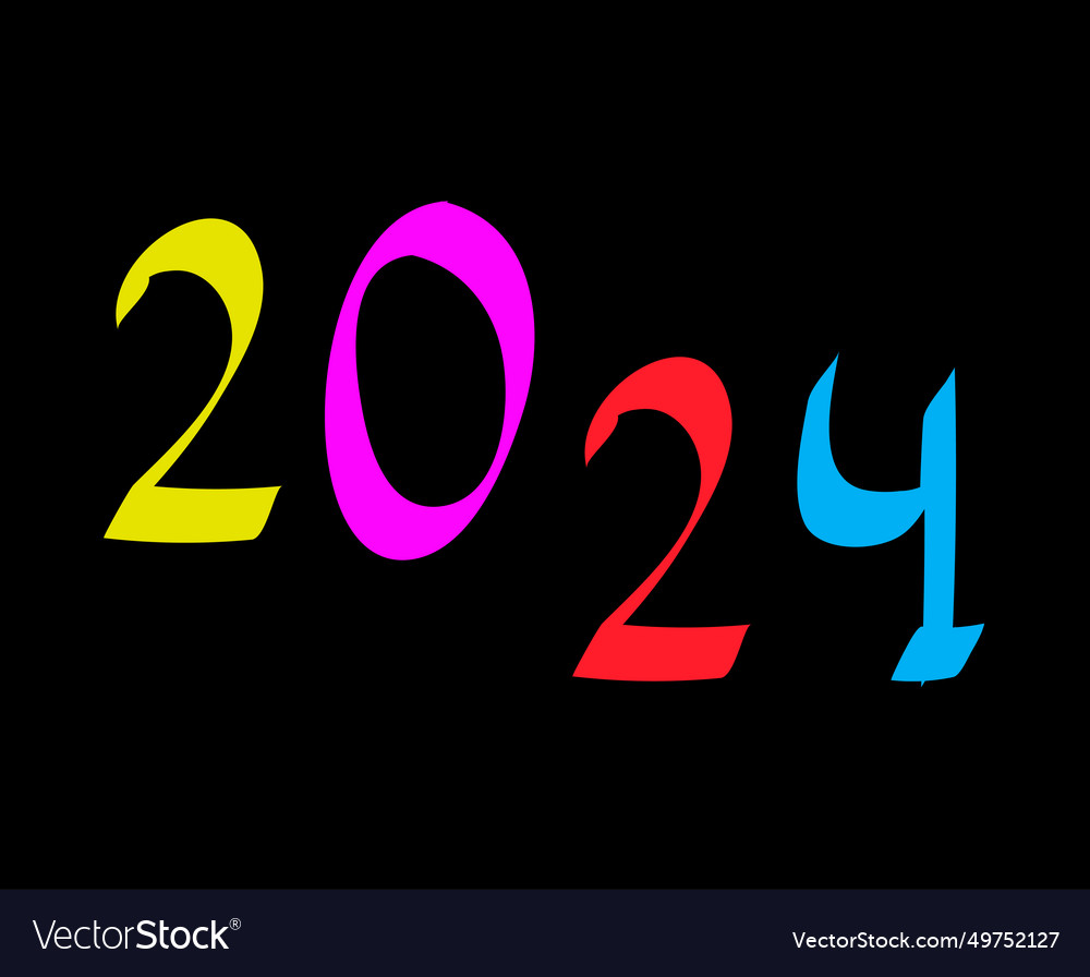 2024 happy new year abstract multicolor graphic Vector Image